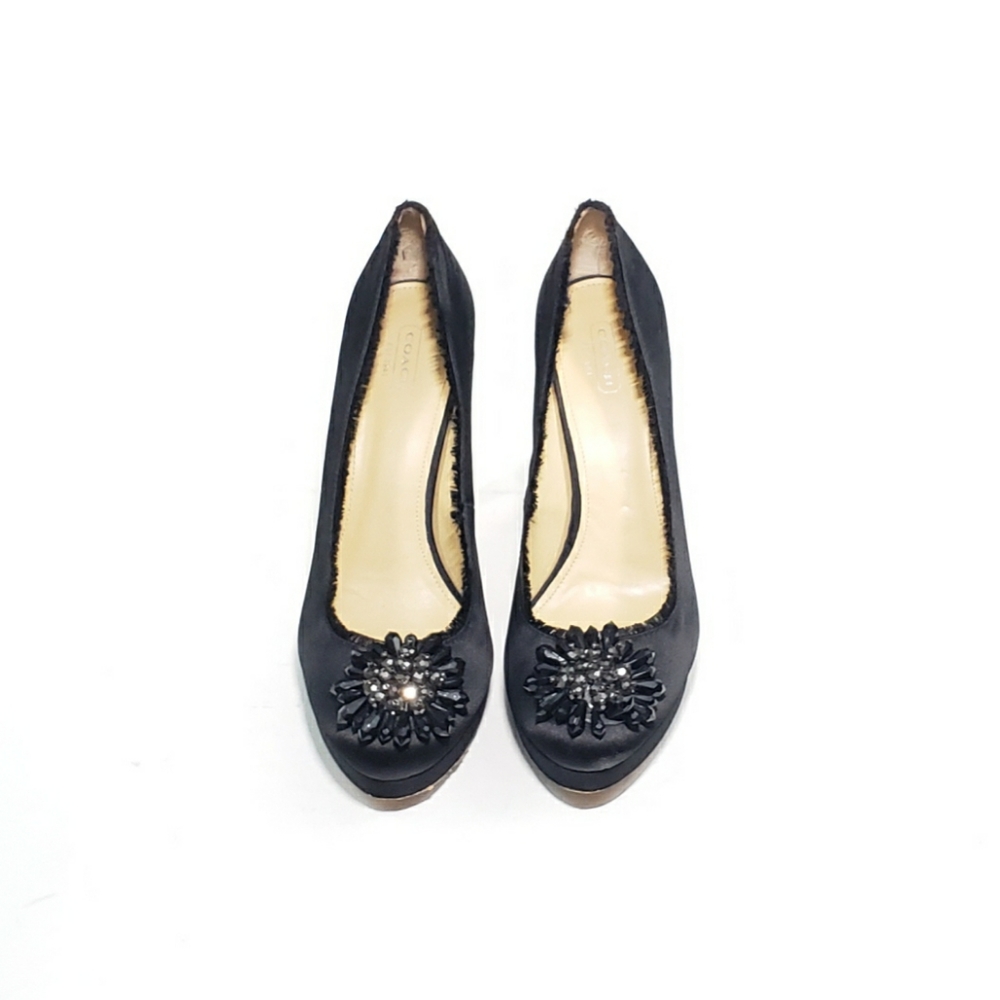 Coach Bergen Pumps Jeweled Platform Cone Heel - Picture 9 of 9